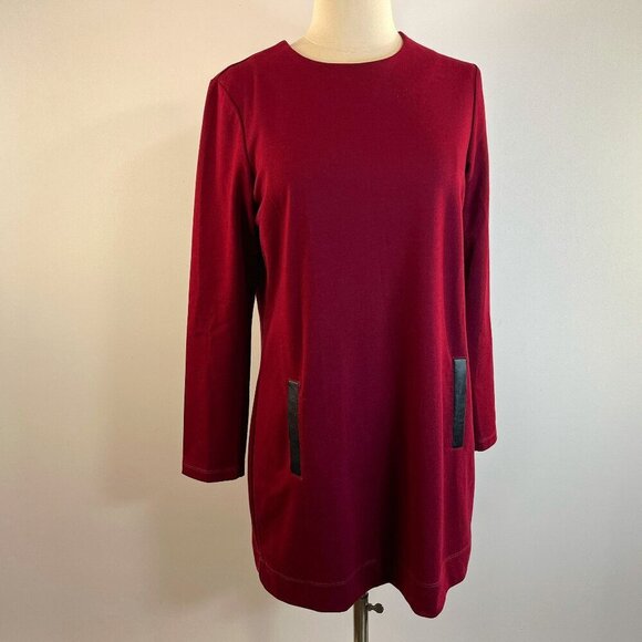 CLEO Women's Burgundy Long Sleeved Dress-  Size Medium - Picture 1 of 5